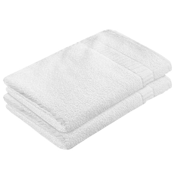 Kuber Industries Heart Home Medium Size Cotton Face Towel 200 Gsm - Pack Of 2 (White)
