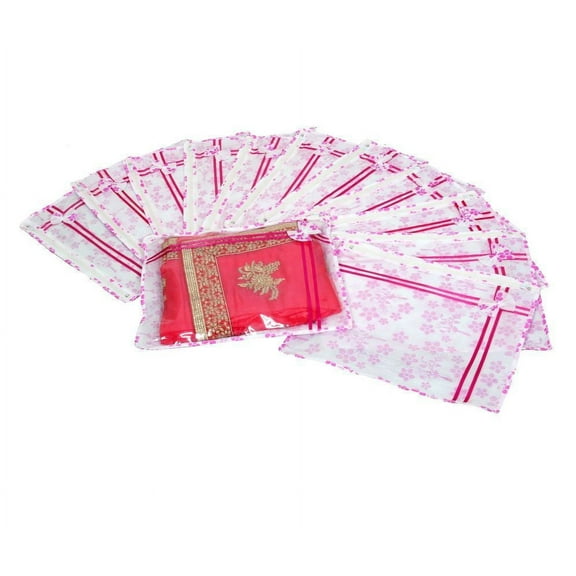 Kuber Industries Printed Non Wooven Saree Cover Set Of 12 Pcs (With Zip Lock)