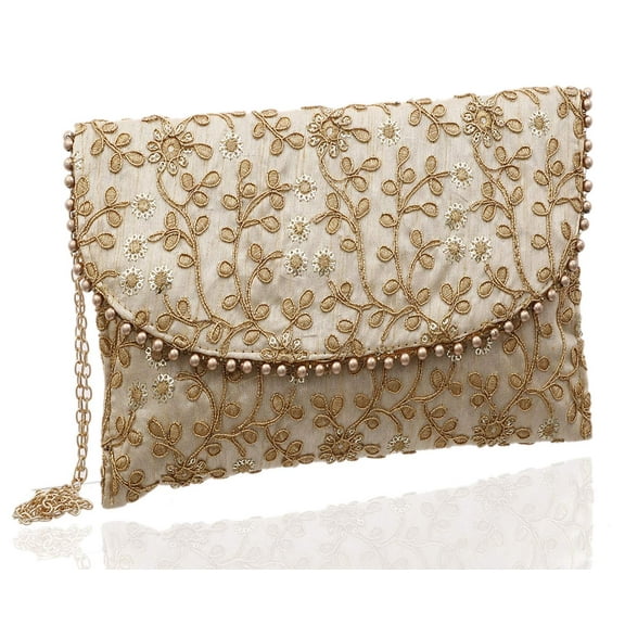 Kuber Industries Women's Handcrafted Embroidered Clutch Bag Purse Handbag
