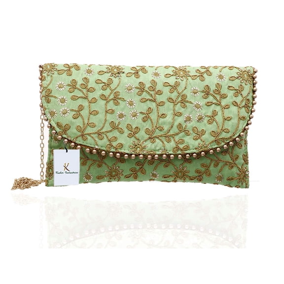 Kuber Industries Women's Handcrafted Embroidered Clutch Bag Purse