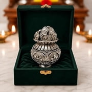 Kuber Kalash Idol 2.5 Inch | Kubera Coin Kalasam for Pooja Room, Home Decor & Spiritual Decoration | Laxmi Kalash Festive Gift Showpiece
