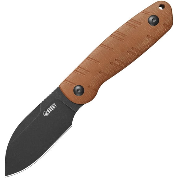 Kubey Microburst Fixed Blade Brn 14C28N micarta