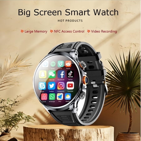 Kubin H18pro Smart Watch with WiFi, 1.95 inch Big HD Screen, Side Camera Video and Voice Recording, Smart Watch with NFC Access Control &. Multi-sport Modes