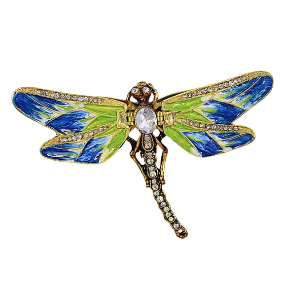 Kubla Craft Blue Dragonfly Box - One Box 0.5 Inch, Metal - Australian Crystals Magnetic 3749