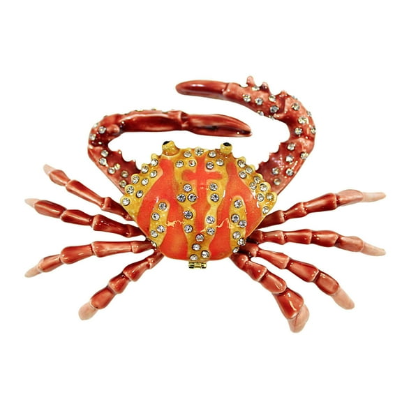 Kubla Craft Orange Crab Box - One Hinged Box 1 Inch, Metal - Ocean Fish Hinged 3288