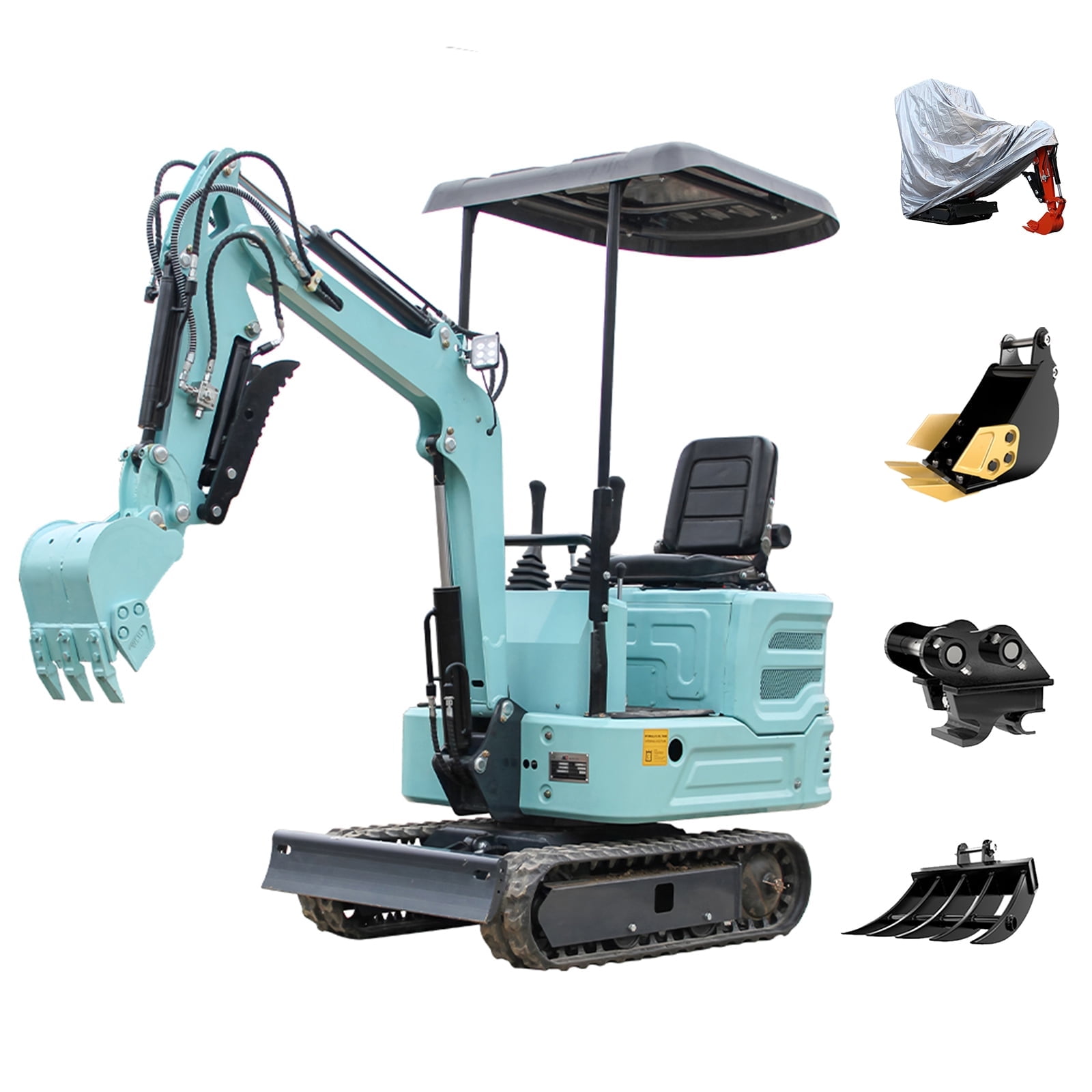 DigMaster 1.4 Ton Mini Excavator With Kubota Twin-Cylinder Diesel Engine Compact Excavator for Gardening Landscaping and Indoor Use EPA certified