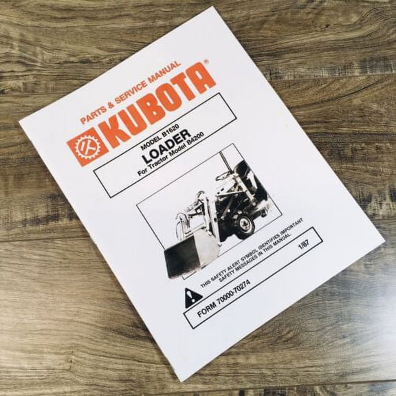 Kubota B1620 Loader for Model B4200 Tractor Parts & Service Manual Catalog Book