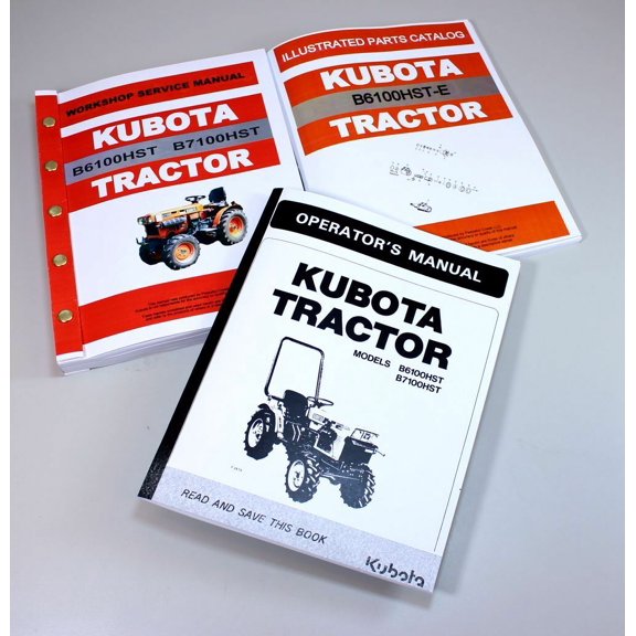 Kubota B6100Hst-E Tractor Service Parts Operators Manual Owners Catalog Book