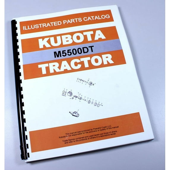 Kubota M5500Dt Tractor Parts Assembly Manual Catalog Exploded Views Numbers