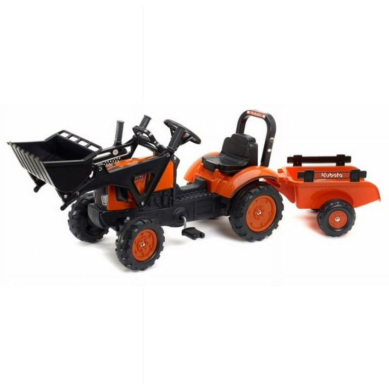 Kubota M7171 Kids Pedal Tractor Toy with Trailer Front Loader