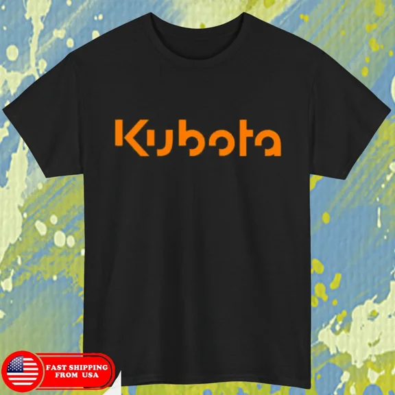 Kubota T-Shirt Tractor Farming Logo Black tshirt size L