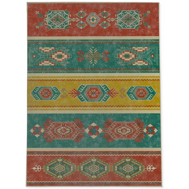 Kucci Green & Red Area Rug by Kavka Designs