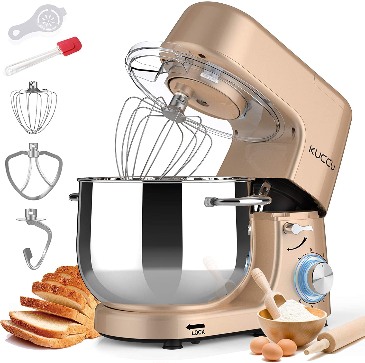 【ku--mi… 】 Kuccu Stand Mixer, 8.5 Qt 660W, 6-Speed Tilt-Head Food Dough