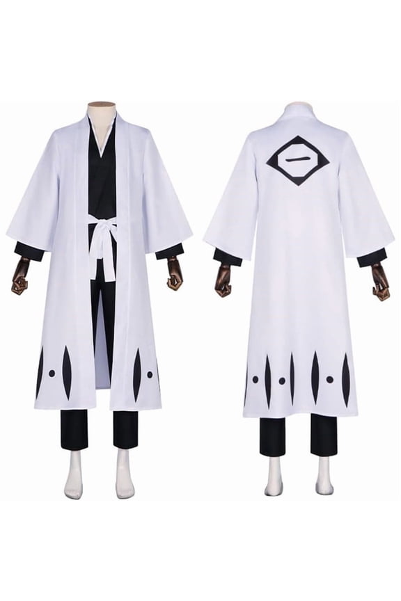 Kuchiki Byakuya Inspired Captain Uniform Top Pants Belt Robe Set for Men
