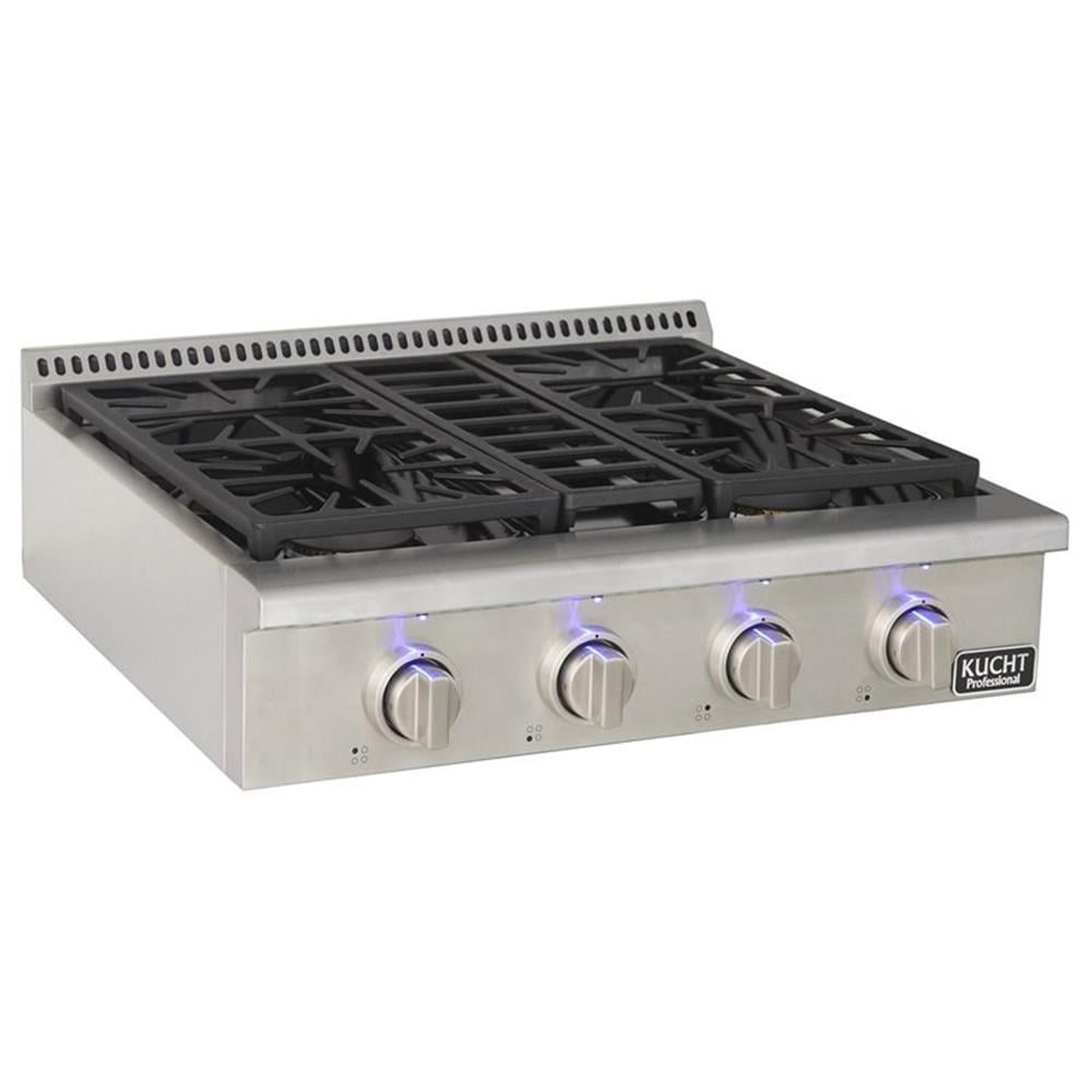 Kucht Professional 30" Modern Stainless Steel Natural Gas Range Top in Silver