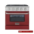 thumbnail image 1 of Kucht Professional 30" Modern Stainless Steel Natural Gas Range in Red/Silver, 1 of 14