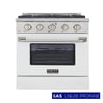 thumbnail image 1 of Kucht Professional 30" Modern Stainless Steel Propane Gas Range in White/Silver, 1 of 11