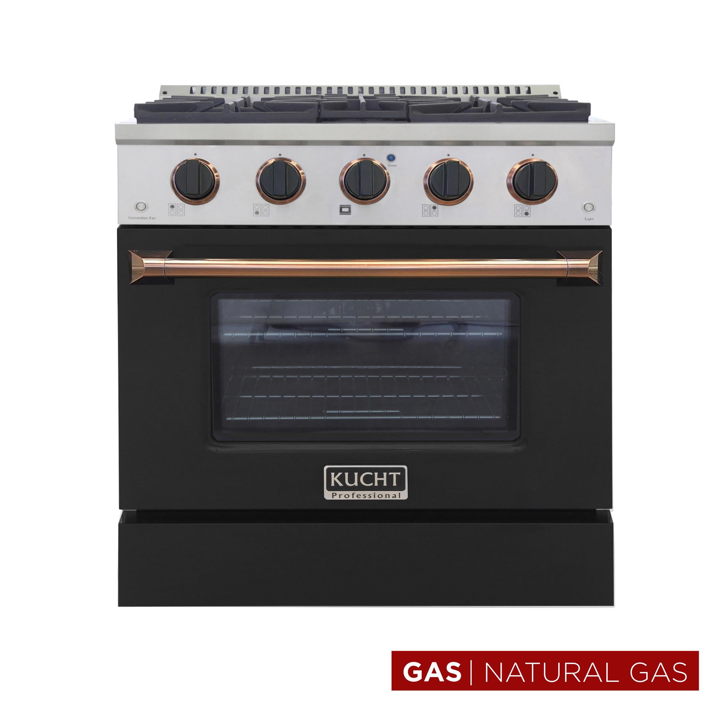 Kucht Professional 30" Stainless Steel Natural Gas Range in Gold/Black/Silver