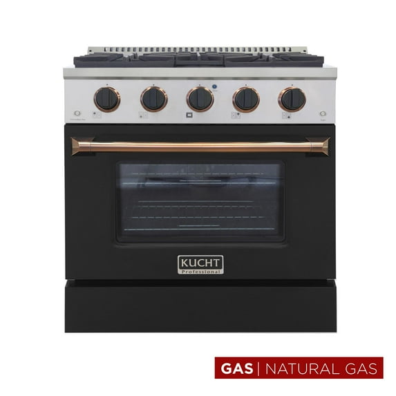 Kucht Professional 30" Stainless Steel Natural Gas Range in Rose Gold and Silver