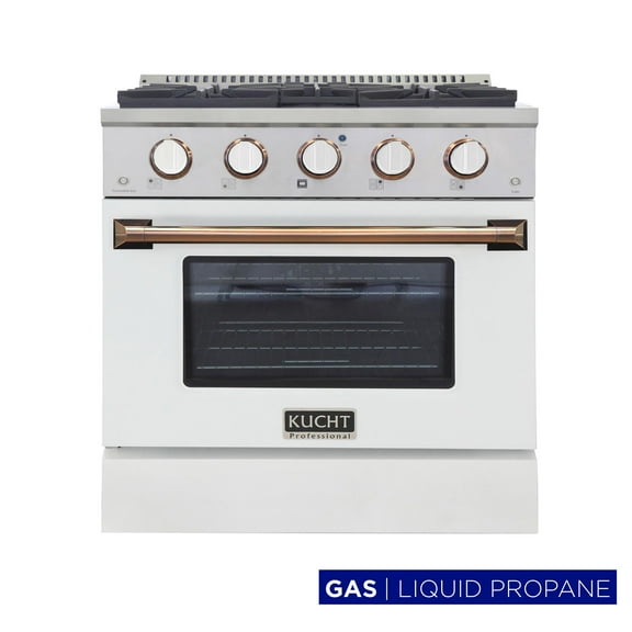 Kucht Professional 30" Stainless Steel Propane Gas Range in Gold/ White/Silver