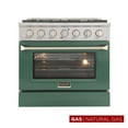thumbnail image 1 of Kucht Professional 36" Modern Stainless Steel Natural Gas Range in Green/Silver, 1 of 19