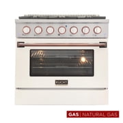 Kucht Professional 36 Stainless Steel Natural Gas Range in Silver/White