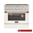thumbnail image 1 of Kucht Professional 36" Stainless Steel Natural Gas Range in Silver/White/Gold, 1 of 13