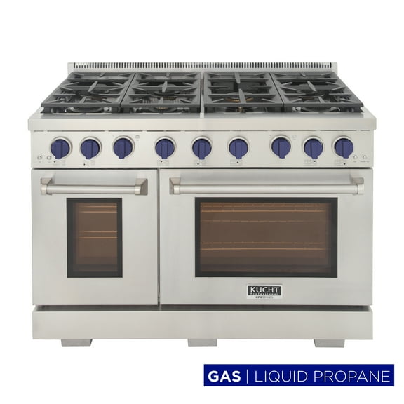 Kucht Professional 48" Stainless Steel Propane Gas Range in Blue/Silver