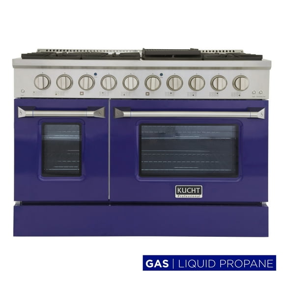 Kucht Professional 48" Stainless Steel Propane Gas Range in Silver/Blue