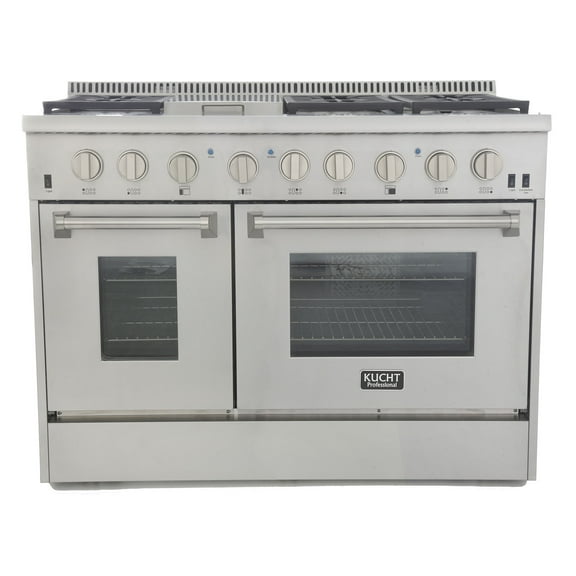 Kucht Professional Stainless Steel Dual Fuel Natural Gas Range in Silver