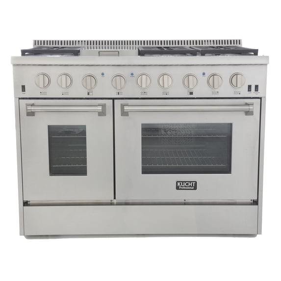 Kucht Professional Stainless Steel Dual Fuel Natural Gas Range in Silver