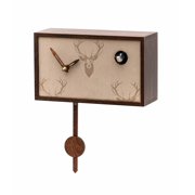 KuckuFrame Quartz Cuckoo Clock Wall Clock and Table Clock with Music Noble look with velour