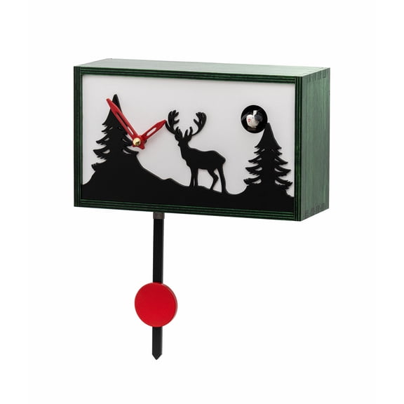 KuckuFrame Quartz Cuckoo Clock Wall Clock and Table Clock with Music Noble look with velour