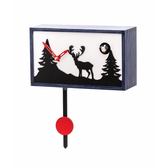 KuckuFrame Quartz Cuckoo Clock Wall Clock and Table Clock with Music Noble look with velour