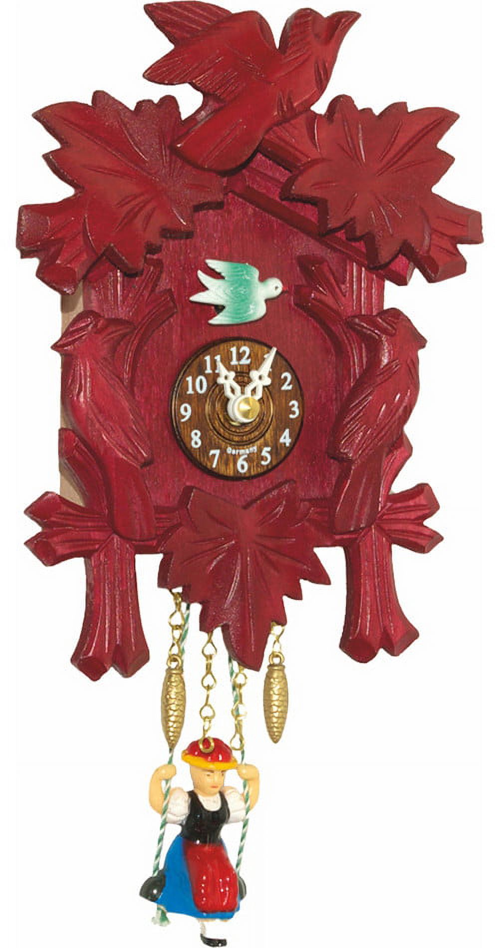Kuckulino TU 2021 SQ Horloge de la Forêt-Noire avec mouvement à quartz et carillon coucou
