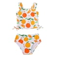 thumbnail image 1 of Kucnuzki 4T Toddler Girls Swimsuit Set 5T Girl Summer Bathing Suit Drawstring Top Bottoms 2pcs Bikini Set Beach Breathable Tankini Set Swimwear Orange, 1 of 10
