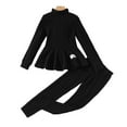 thumbnail image 1 of Kucnuzki Big Girls Outfit Sets 8 Years Pant Sets Fall Long Sleeves High Neck Tops Ribbed Pants 2pcs Black, 1 of 9