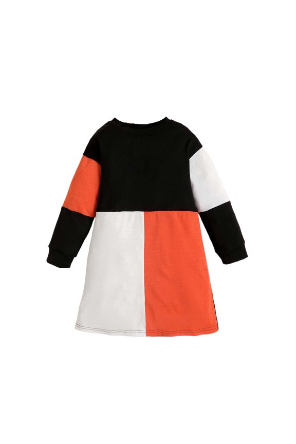 Infant Baby Girl Clothes 12 Months Fall Winter Dress 18 Months Long Sleeve Elegant Contrast Color Dress Multi-color