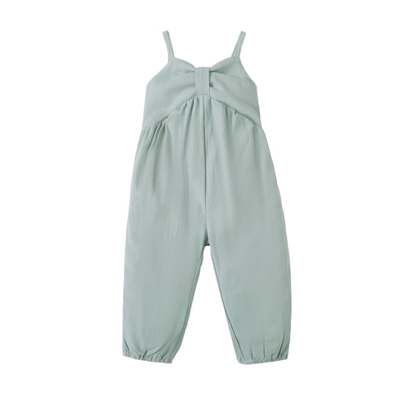 Kucnuzki Infant Baby Girl Clothes 12 Months Summer Bodysuit 18 Months Sing Bowknot Knotting Solid Color Onesies Jumpsuit Sleeveless Bodysuit Green