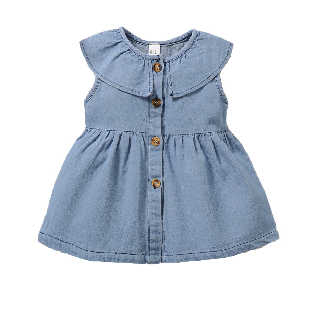 Kucnuzki Infant Baby Girl Clothes 6 Months Summer Dress 9 Months Sleeveless OffTheShoulder