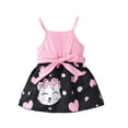thumbnail image 1 of Kucnuzki Infant Baby Girls Dresses Sleeveless with Elastic Waistband Dress Cat Print One-piece Dress Pink 18-24 Months, 1 of 6