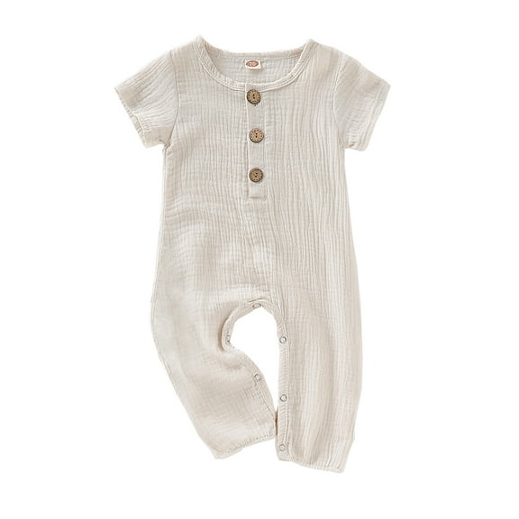 Kucnuzki Newborn Baby Boys Bodysuits 3-6 Months Summer Clothes Short Sleeves Romper Solid Color One-piece Jumpsuits Overalls Clothing Gray