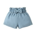 thumbnail image 1 of Kucnuzki Newborn Baby Girls Denim Shorts Elastic Waistband Bowknot Baby Girls Clothes Summer Blue 9-12 Months, 1 of 7