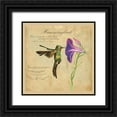thumbnail image 1 of Kuco 15x15 Black Ornate Wood Framed with Double Matting Museum Art Print Titled - Hummingbird Illustration, 1 of 4