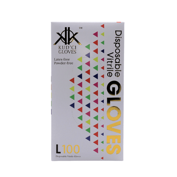 Kudci Professional Vitrile Large Black Disposable Gloves, Latex-Free, Powder- Free, Salon Gloves, Hair dye Gloves, Multi-use Gloves, Tattoo gloves, Mechanic Gloves