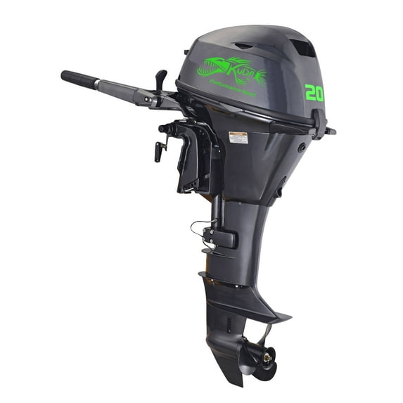 Kuda 4 Stroke 20 HP Horse Power Outboard Motor Tiller 5500 RPM, 15" Short Shaft, Recoil Start