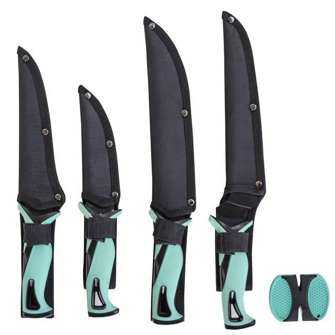 Kuda 5 Piece Fishing Fillet Knife Set with Serrated Knives, Flexible