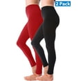 thumbnail image 1 of Kuda Moda 2 Pack Women Winter Leggings Warm Fleece Lined Thick Brushed Full Length Thermal Legging Pants, 1 of 5
