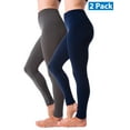 thumbnail image 1 of Kuda Moda 2 Pack Women Winter Leggings Warm Fleece Lined Thick Brushed Full Length Thermal Legging Pants, 1 of 5