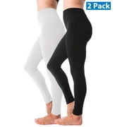 Kuda Moda 2 Pack Women Winter Leggings Warm Fleece Lined Thick Brushed Full Length Thermal Legging Pants